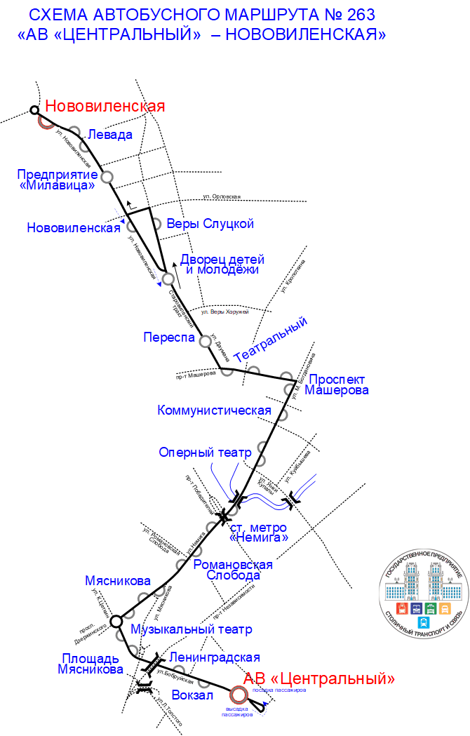 Старая схема 263-го автобуса. 
