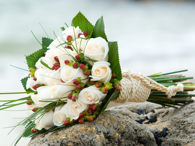 свадебная фото с цветами