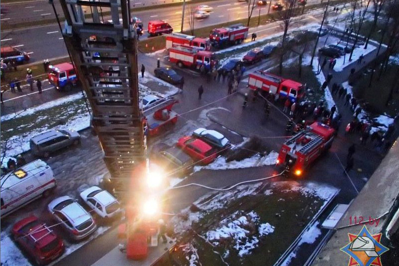 пожар спасатели город минск