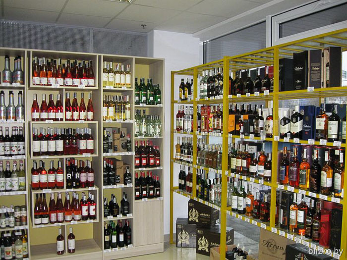 Ассортимент магазина алкогольных напитков