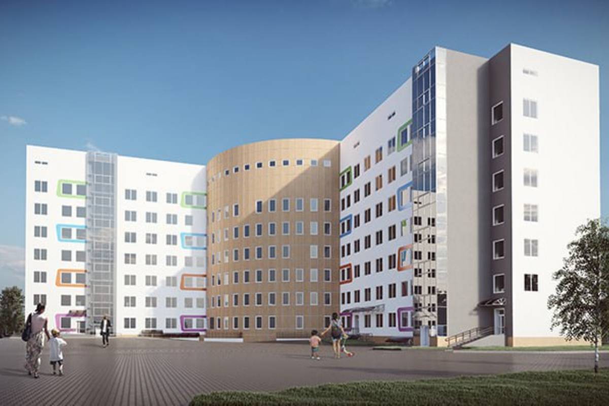 В микрорайоне Лошица-9 в Минске строят детскую поликлинику с бассейном